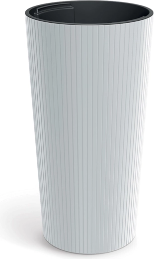 Maceta Lamia Slim 25 cm blanca con inserto