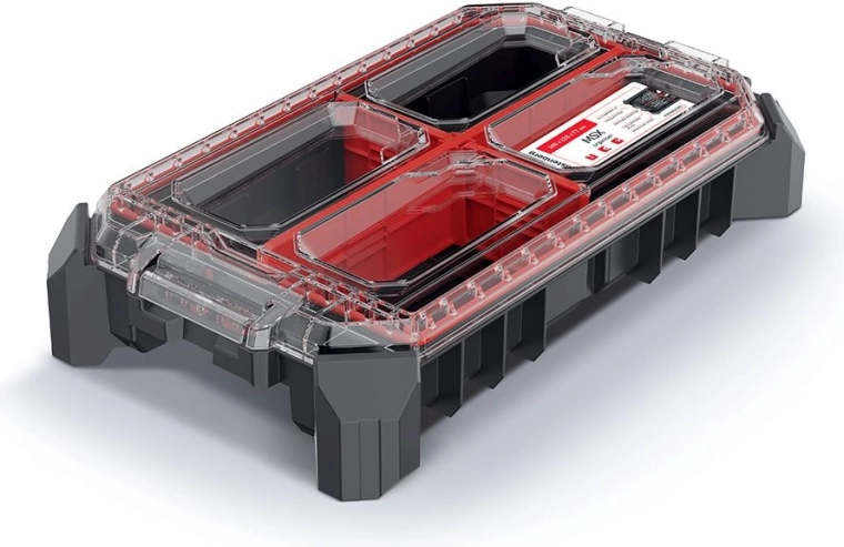 Organizador modular MSX 36,8 × 22,8 × 7,7 cm con tapa transparente