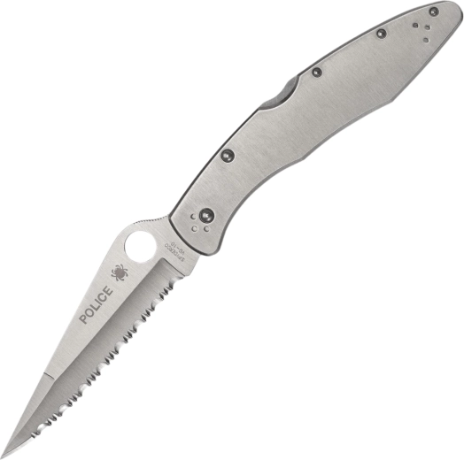 Spyderco Police model navaja plegable de bolsillo 10,7 cm, hoja dentada, VG-10