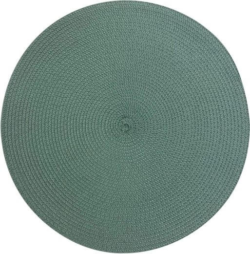 Mantel individual redondo de efecto paja de polipropileno, 38 cm, verde acogedor