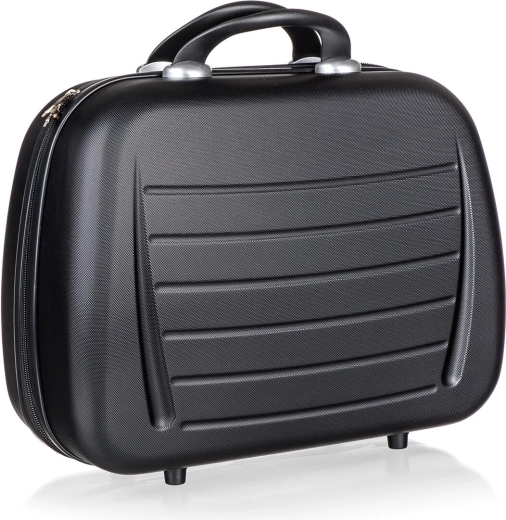 Maletín de cosmética de viaje de ABS, 15 l, negro