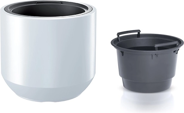 Macetero de plástico blanco con inserto 39 cm