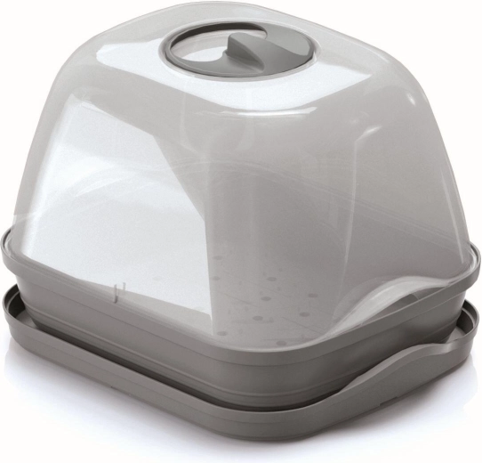 Semillero con tapa 25,7 × 19,6 × 18,5 cm, gris