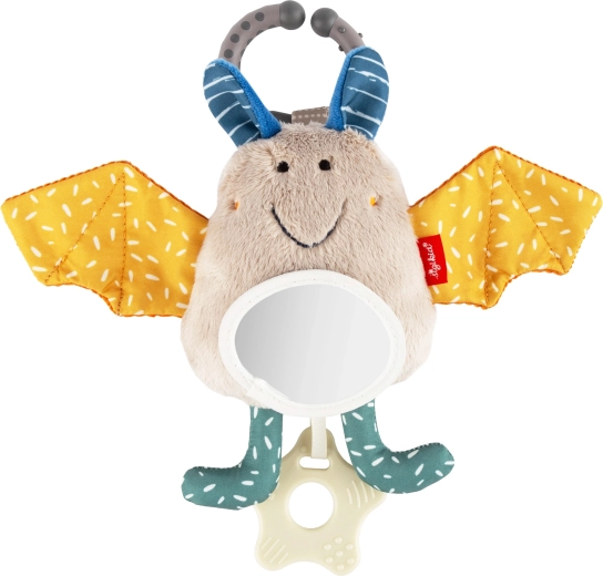 Sigikid juguete colgante de desarrollo murciélago con sonajero, mordedor y espejito