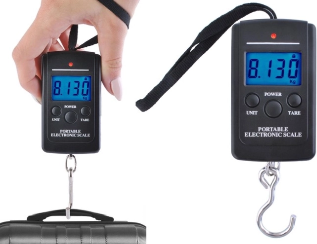 Báscula digital colgante para equipaje LED 40 kg