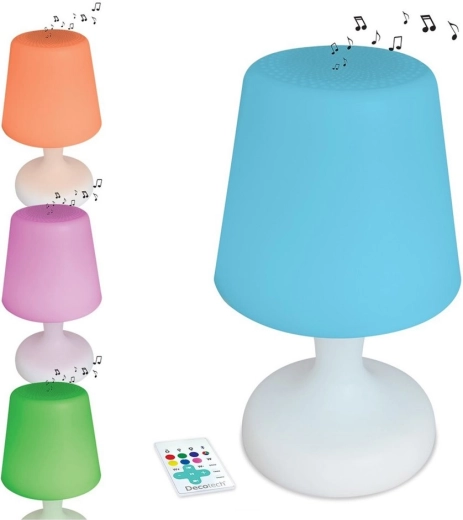 Lámpara de mesa LED impermeable con altavoz Bluetooth y control remoto