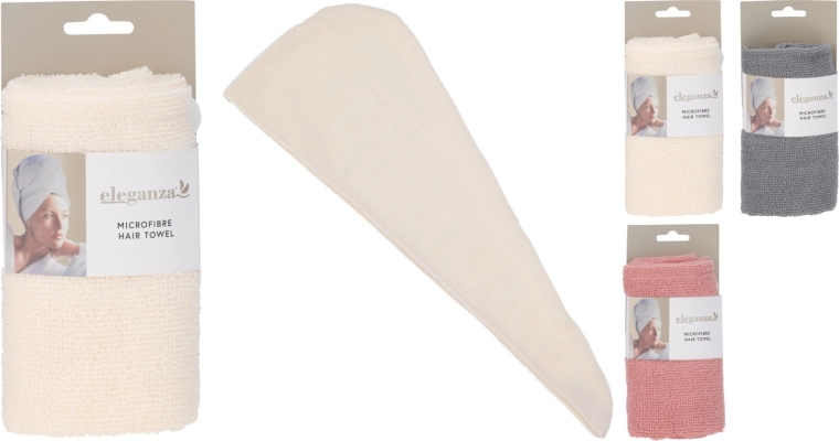 Turbante de microfibra para el cabello 55 × 22 cm con botón