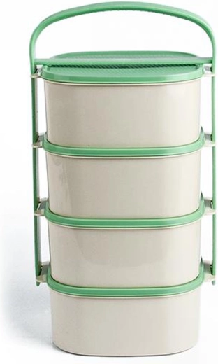 Portacomidas de plástico 4x1,2 l con mix de tapas de colores TORO