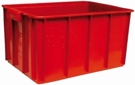 Caja de transporte para carne 60 × 40 × 30 cm, plástico HDPE, paredes macizas, capacidad de carga 30 kg