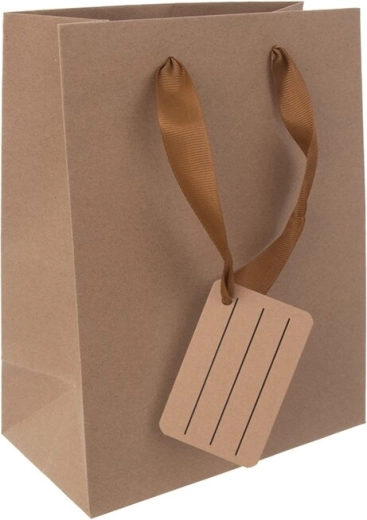 Bolsa de regalo de papel Nature 14 × 7 × 18 cm