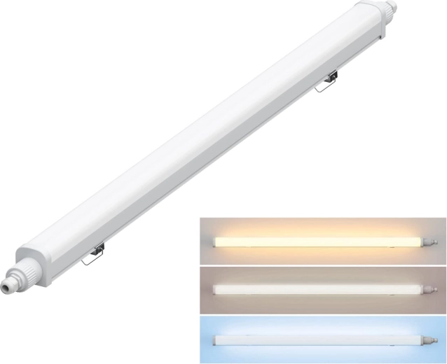 Luminaria LED estanca al polvo Solight IP65 con cromaticidad ajustable, 36 W, 127 cm