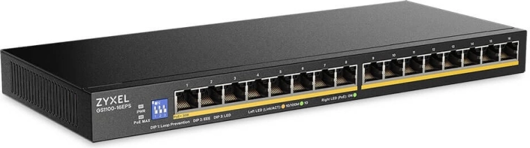 Switch gigabit no gestionado Zyxel GS1100-16EPS con PoE (16 puertos)