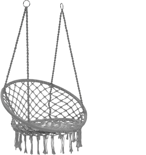 Sillón colgante tipo nido de pájaro gris 80 × 60 × 120 cm