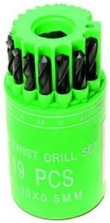 Juego de brocas para metal HSS 1–10 mm 19 piezas