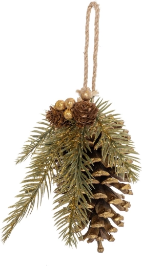 Decoración colgante piña de plástico 16 cm