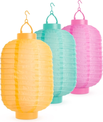 Farolillo solar en 3 colores con LED blanco frío, 21 cm - 1 unidad