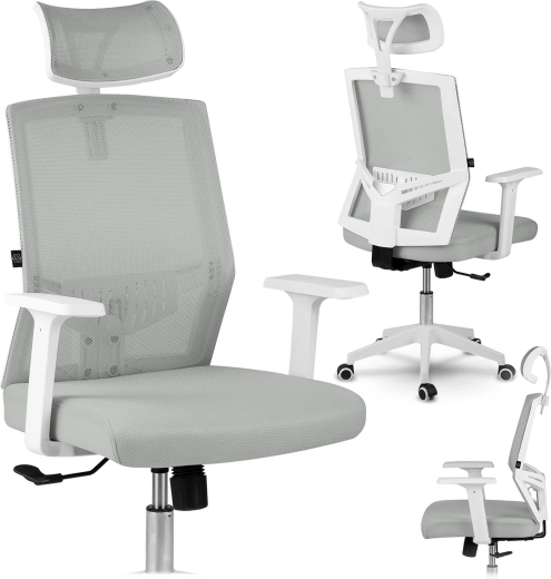 Silla de oficina ergonómica de micromalla Sofotel Rotar, gris