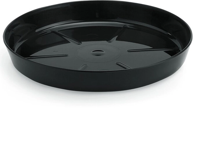 Platillo redondo para maceta Lamela negro 28 cm