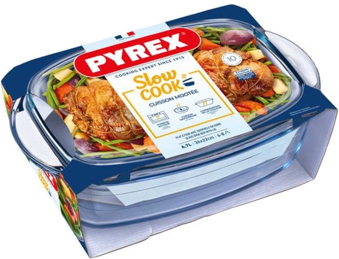 Fuente de horno de vidrio con tapa PYREX 6,7 l