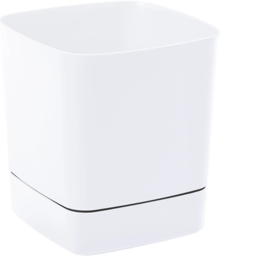 Maceta con plato Clima 300 × 300 mm blanca