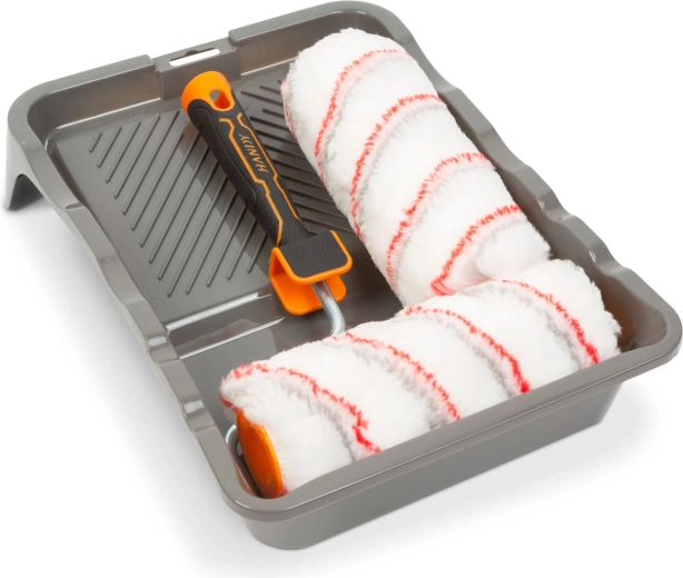 Set de rodillos de pintura con escurridor – 4 piezas
