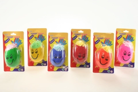 Pelota antiestrés con cara y pelitos 8 × 5 cm
