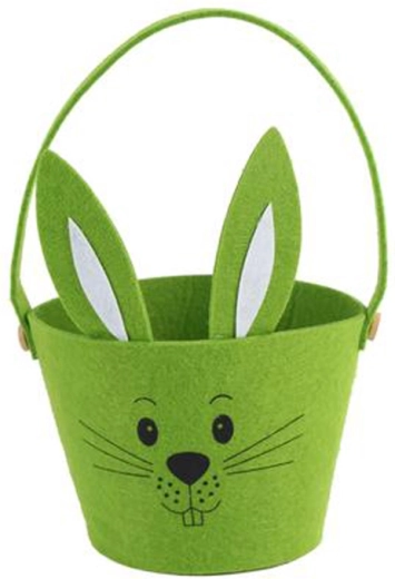 Cesta de Pascua de fieltro con forma de conejo 15 cm