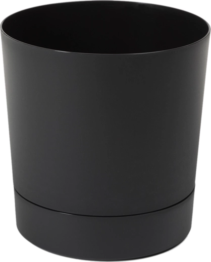 Maceta con plato Aura 32,5 cm negro mate