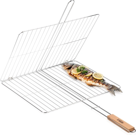 Cesta de parrilla Vilde de doble cara para carne y pescado 46 × 37 cm