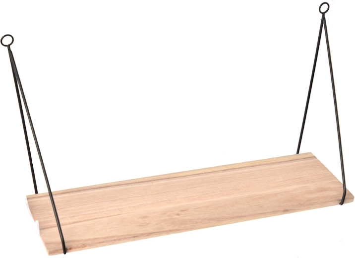 Estantería de pared de madera y metal 50 cm
