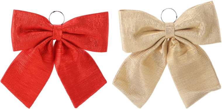 Lazo decorativo navideño dorado/rojo 44 cm - 1 unidad