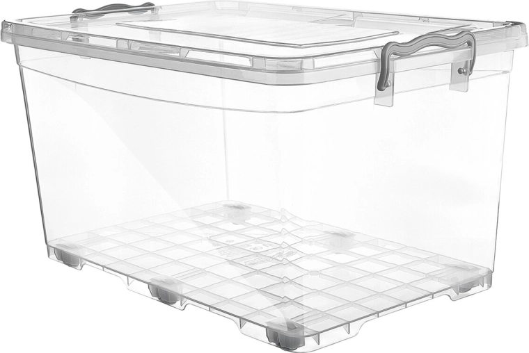 Caja de almacenamiento de plástico Multi rectangular con ruedas alta 50 l
