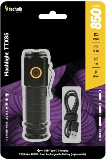 Linterna táctica Technik TTX85 850 lm con batería 18650
