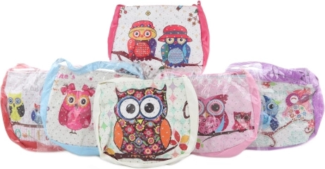 Bolso de mujer con búhos brillantes para llevar al hombro