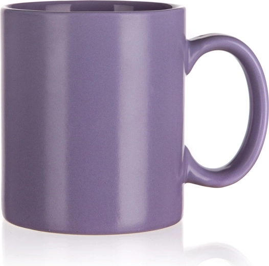 Taza de cerámica de 350 ml en color lila mate
