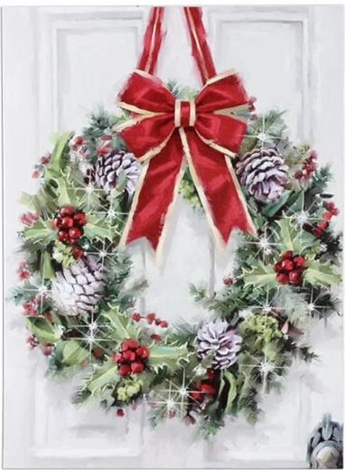 Cuadro decorativo luminoso LED en lienzo Corona 30 × 40 cm