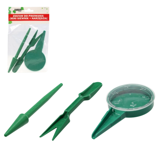 Juego para el repicado con minisembrador y herramientas