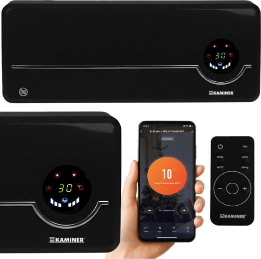 KAMINER Airo cortina de aire caliente de pared con Wi‑Fi y mando a distancia