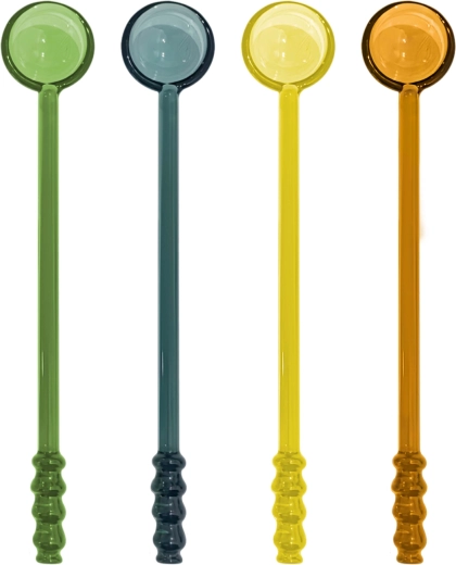 Set de cucharas multicolores de vidrio de borosilicato - 4 unidades