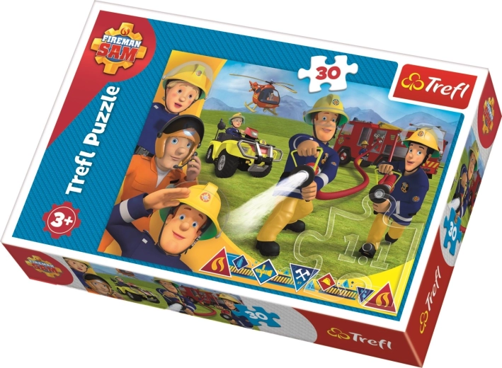 Puzle de 30 piezas - Bombero Sam, listos para ayudar
