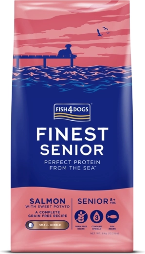 Croquetas para perros pequeños seniors con salmón y batatas FISH4DOGS Finest 6 kg