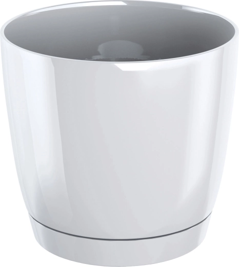 Maceta con plato redonda 13,5 cm blanca COUBI ROUND P