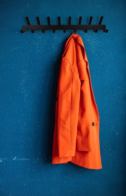 Perchero de pared metálico con 17 ganchos – negro