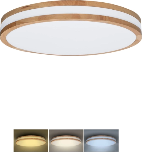 Lámpara LED de techo y pared Solight Woody 25 W, 1350 lm, 29 cm, 3CCT