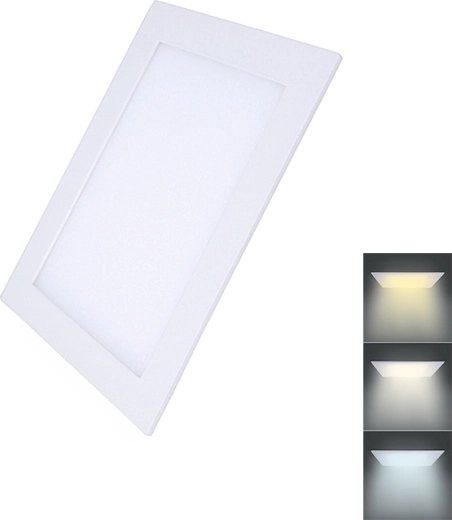 Solight mini panel LED CCT cuadrado empotrable de 12 W y 900 lm