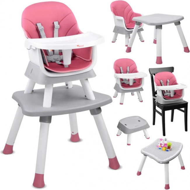 Trona infantil multifuncional 6 en 1 – Rosa