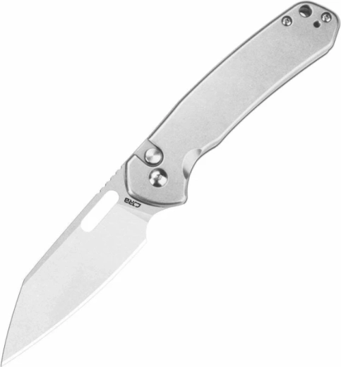 CJRB Pyrite-Alt Steel navaja de bolsillo 7,9 cm satinada, totalmente metálica