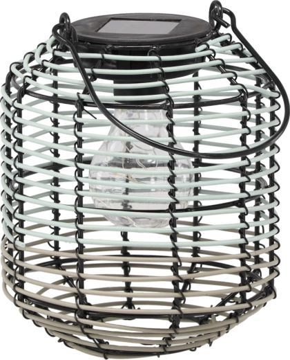 Farol solar metálico LED 19 cm verde grisáceo