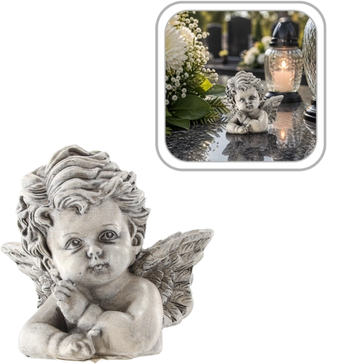 Figura de ángel para tumba 7 × 5 × 7 cm