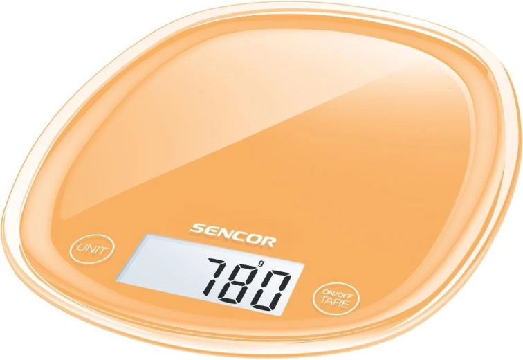 Báscula de cocina Sencor de color naranja